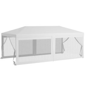 Outsunny 10' X 20' Party Tent, Outdoor Wedding Canopy & Gazebo With 6 Removable Sidewalls, Shade She (Color: White)