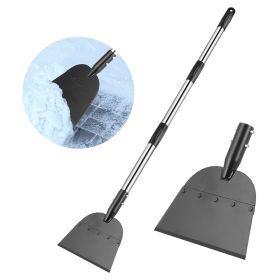 1Pc 53In Flat Snow Shovel Ice Scraper Manganese Steel Snow Ice Chopper For Walkway Pathway Driveway Ice Removal Gardening Cleaning Scraper Shovel (Color: Black)